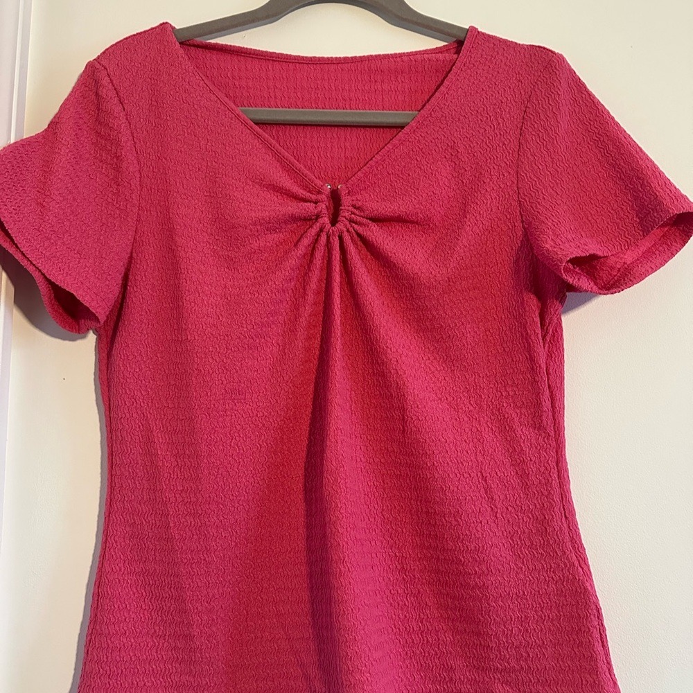 Women's Pink Textured Top